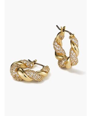 Ana Luisa Twisted Hoop Earrings - Paris Pave